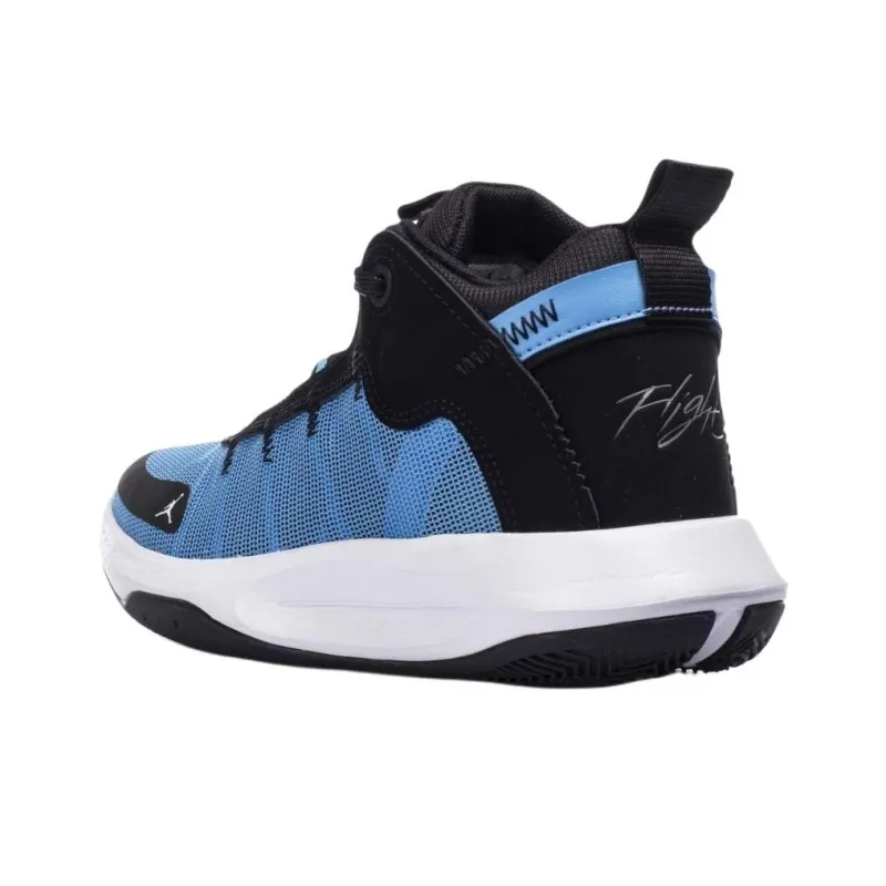 Jordan Jumpman 2020 Air Jordan Cushioning, Wear Resistant Mid Top Children's Basketball Shoes Blue Black Unisex-2