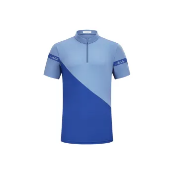 AILIAI Polo Shirt Men's Blue Geometry