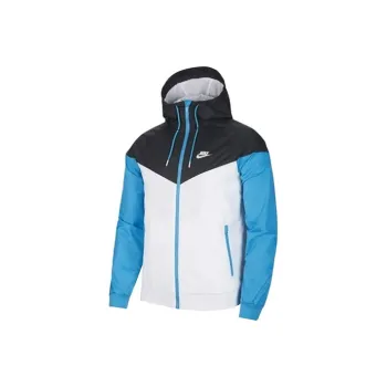 Nike Men's Contrast Color Stitching Sports Hooded Logo Jacket