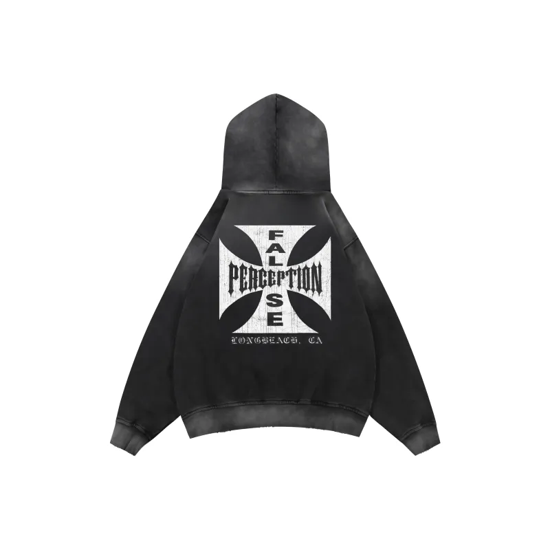 False Perception Sweatshirt Unisex Washed Black-0