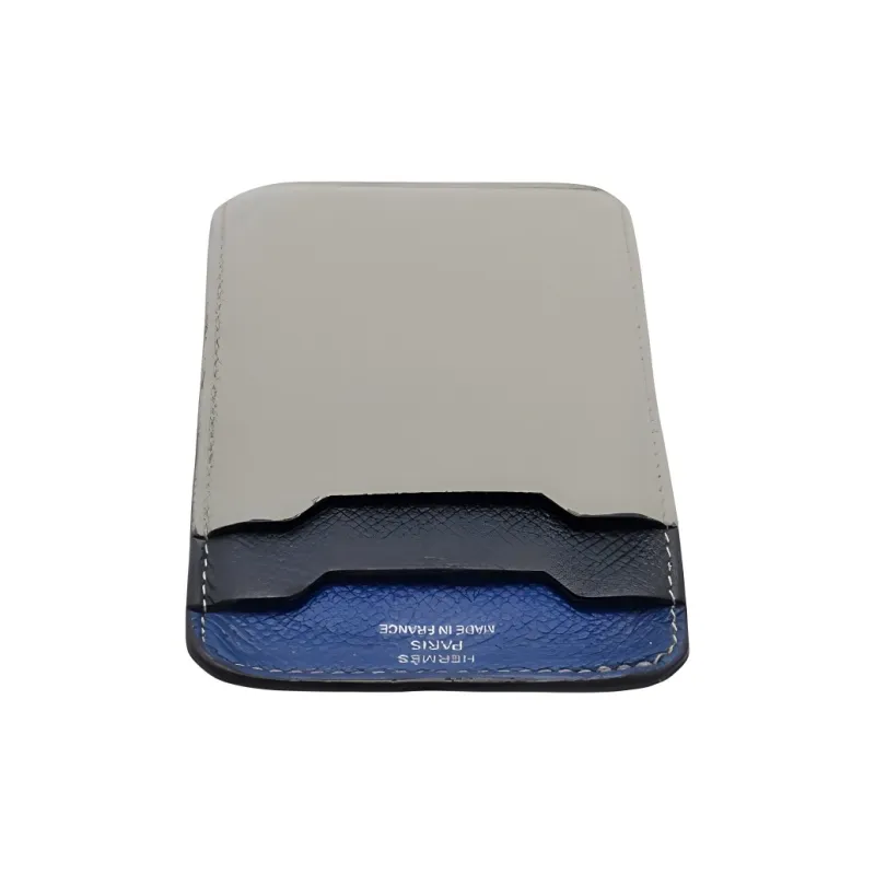 HERMES City Epsom Calfskin Card Holder Card Holder Women's Ice Blue/Navy Blue/Indigo-2