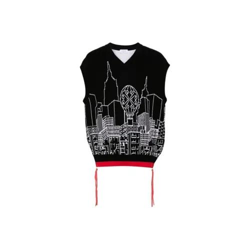 OFF-WHITE V-Neck Sleeveless Knitted Jumper
