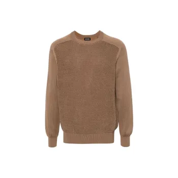 Ermenegildo Zegna Honeycomb knit Cotton blend Jumper
