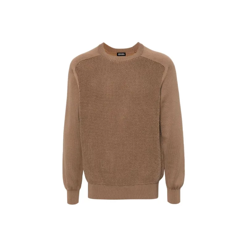Ermenegildo Zegna Honeycomb knit Cotton blend Jumper-0