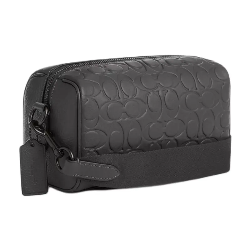 COACH Smooth Calf Leather Shoulder Bag, Crossbody Bag Trumpets Men's Dark Gray-1