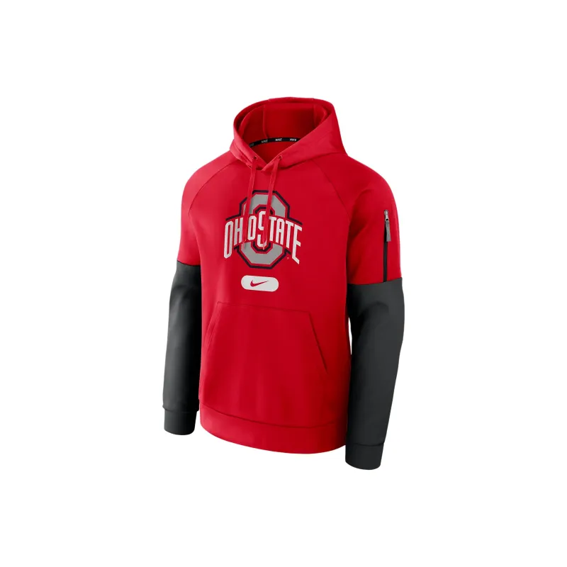 Nike Ohio State Buckeyes Fitness Men's Nike Therma College Pullover Hoodie-0