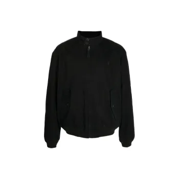 Polo Ralph Lauren FW21 Men's Logo Embroidered Stand Collar Jacket Black