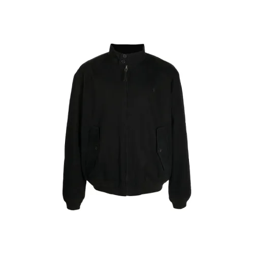 Polo Ralph Lauren FW21 Men's Logo Embroidered Stand Collar Jacket Black