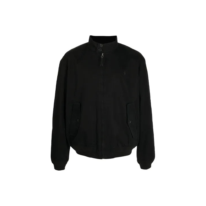 Polo Ralph Lauren FW21 Men's Logo Embroidered Stand Collar Jacket Black-0
