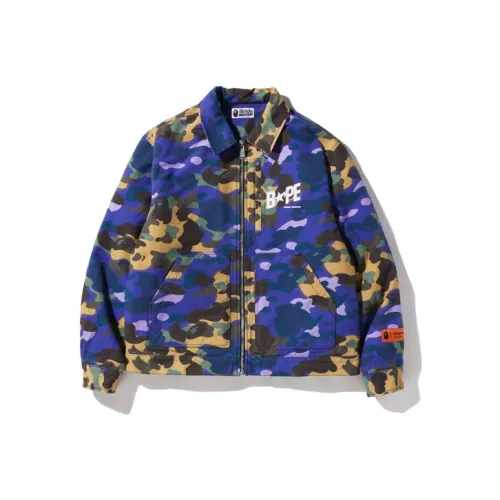 A BATHING APE X Heron Preston Mix 1st Camo Duck Trucker Jacket