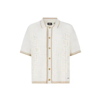 GCDS Monogram Macramé Knit Shirt