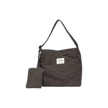 Three Blessings Fabric Crossbody Bag, Shoulder Bag Women's Black/Gray