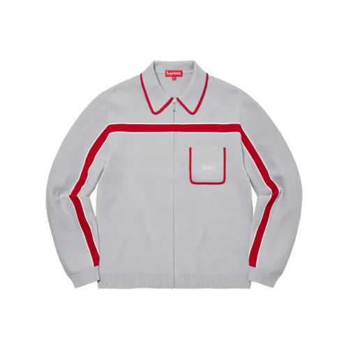 Supreme Chest Stripe Zip Up Cardigan