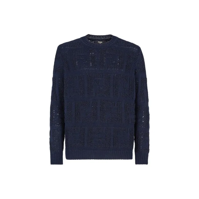 FENDI All Over Ff Motif Chunky Knit Jumper-0