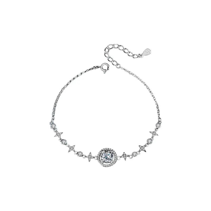 Princess Xuanjie 925 Silver Mohsunnite Bracelets Women's-0