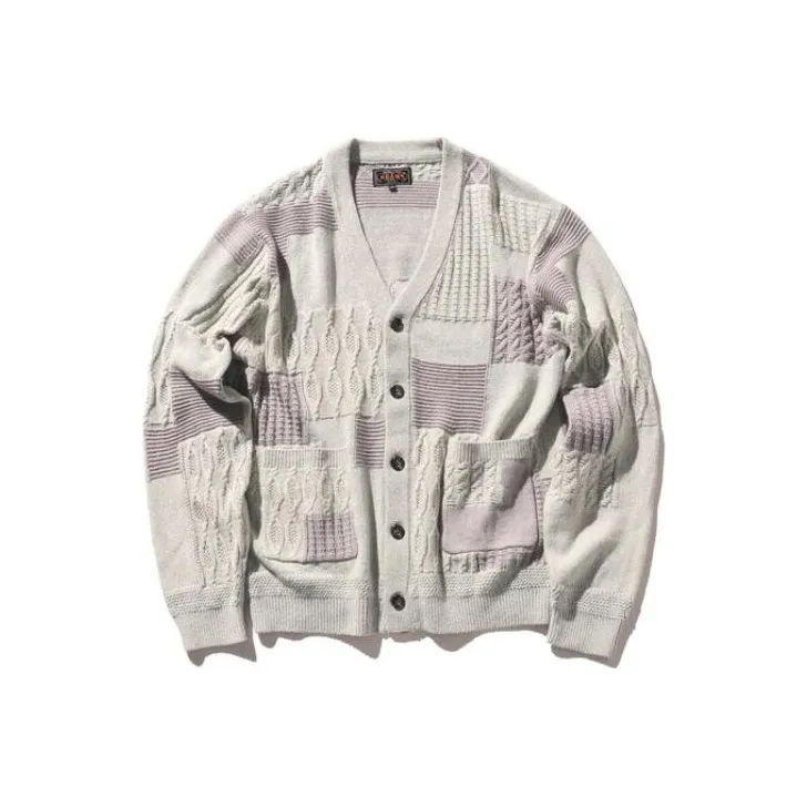 Beams Patchwork Cardigan-2