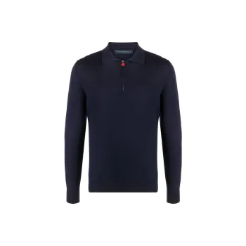KITON Half zip Wool Polo Shirt