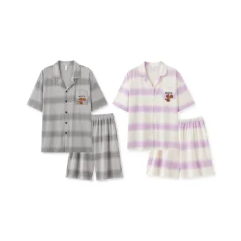 WANANNI Pajama Set Unisex Gray Cyan