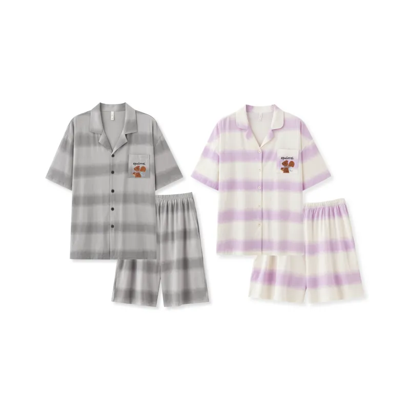 WANANNI Pajama Set Unisex Gray Cyan-0
