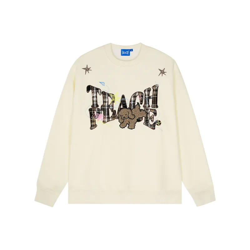 Teach Peace Sweatshirts Unisex Beige-0