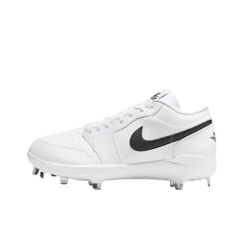 Jordan 1 Low Top Upper Height Slip Resistant And Abrasion Resistant Functionality Baseball Shoes Men's White