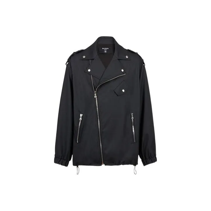 BALMAIN Quilted Faux Leather Biker Jacket-0