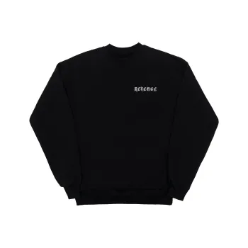 Revenge EMBROIDERED MAGDALEN BLACK CREWNECK Sweater Unisex Black