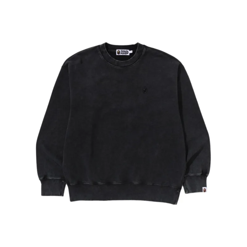 Bape Garment Dye One Point Relaxed Fit Crewneck Sweatshirt-0