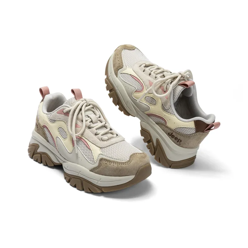 Jeep Cushioning, Abrasion Resistant, Breathable, Height Increasing Low Top Chunky Sneakers Women's-3