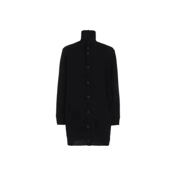 Yohji Yamamoto Drop Needle Turtleneck Knitted Cardigan