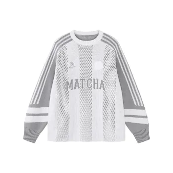 MATCHA STORY College Series Sweater Unisex Light Gray