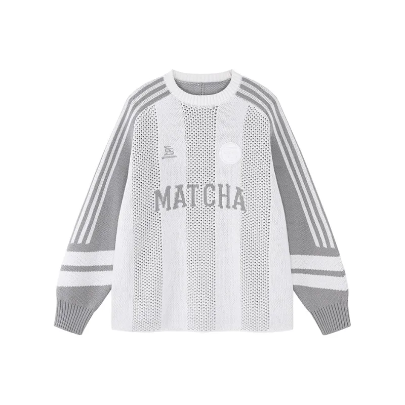 MATCHA STORY College Series Sweater Unisex Light Gray-0