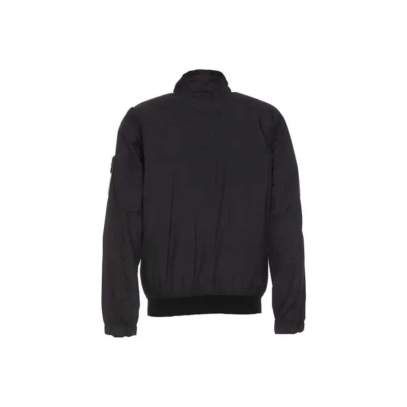 STONE ISLAND Logo Patch Zip Up Bomber Jacket-1