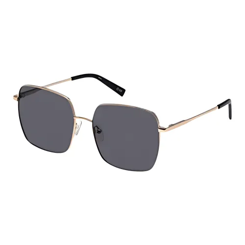 Le Specs Metal Square Sunglasses Women's Gold