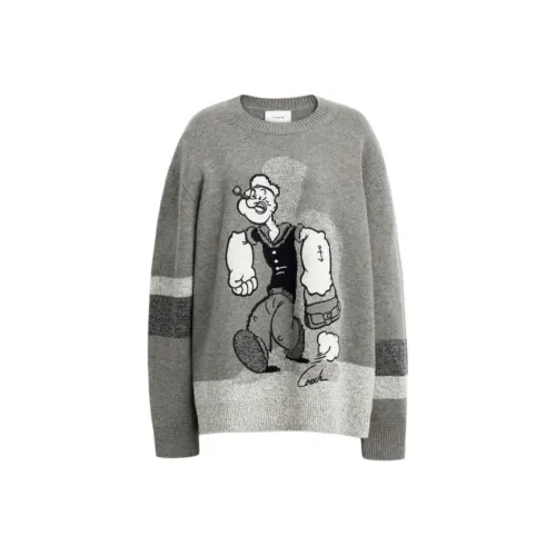 COACH Sweaters Unisex Gray