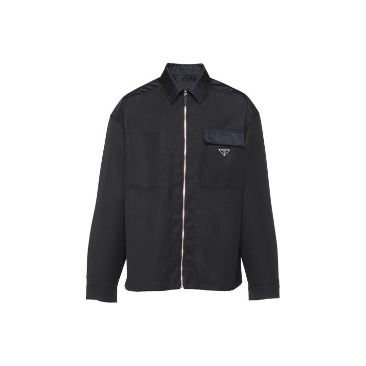 Black Re-Nylon blouson jacket | PRADA