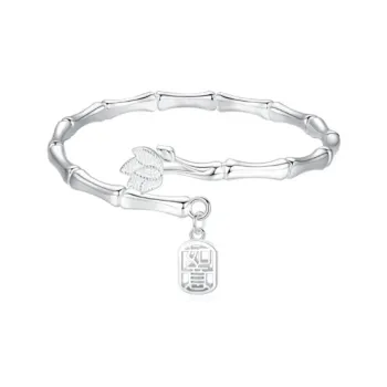 Old Qingyun Silver Building 999 Fine Silver Bangles Women's
