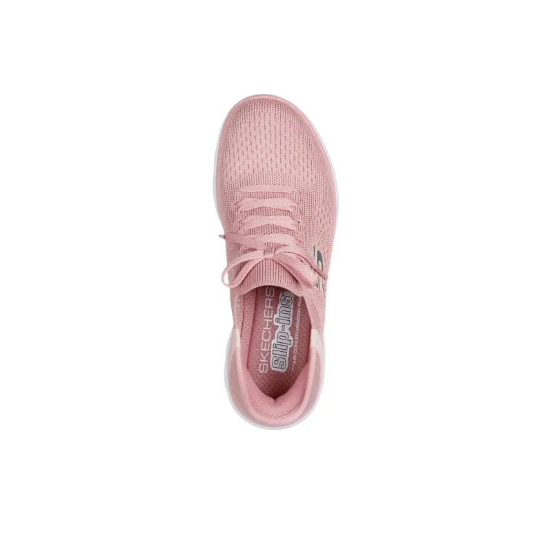 Skechers Slip ins Abrasion Resistant Breathable Low Top Running Shoes Women's Pink-3