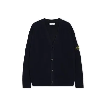 STONE ISLAND Compass Patch V Neck Knitted Cardigan