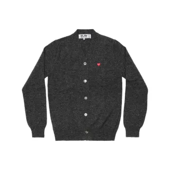 CDG Play Sweater Men's Charcoal Gray