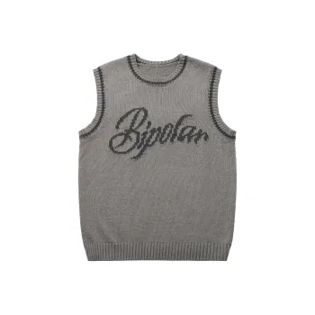 BIPOLAR Tank Top Knitwear Unisex Light Gray Green