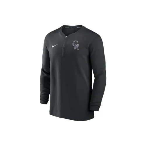 Nike Colorado Rockies Authentic Collection Game lifestyle Men's Nike Dri FIT Mlb 1/2 Zip Long Sleeve Top