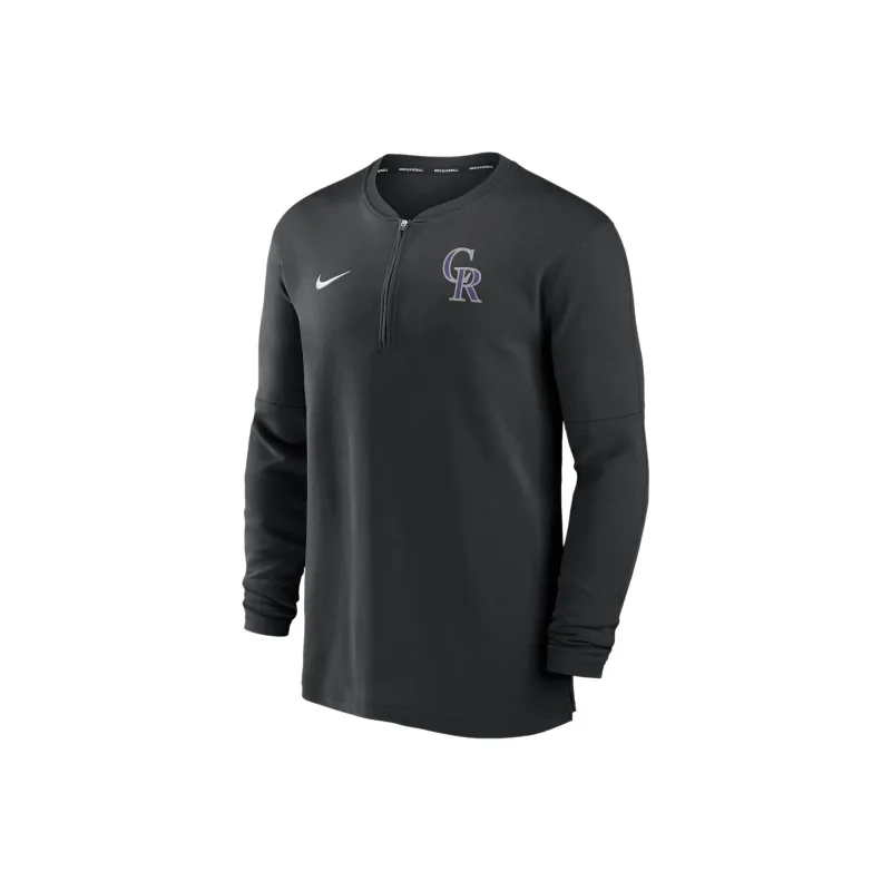 Nike Colorado Rockies Authentic Collection Game Time Men's Nike Dri FIT Mlb 1/2 Zip Long Sleeve Top-0