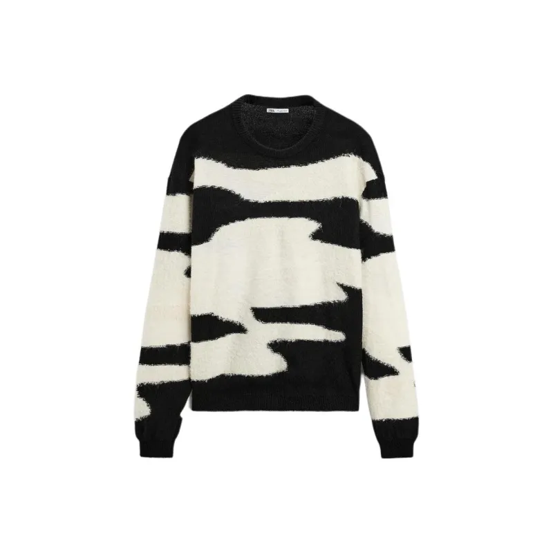 ZARA Sweaters Men Black/White-0