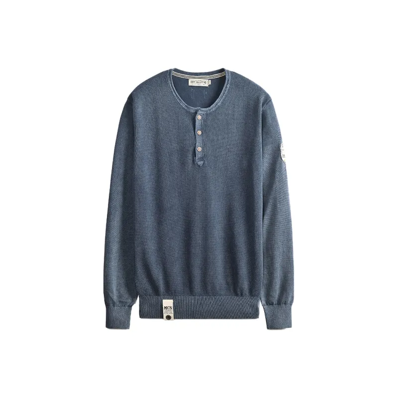 MCS Knitwear Men Gray Blue-0