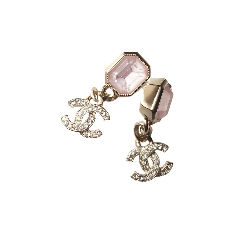 CHANEL Earrings Women's Gold/Pink-0