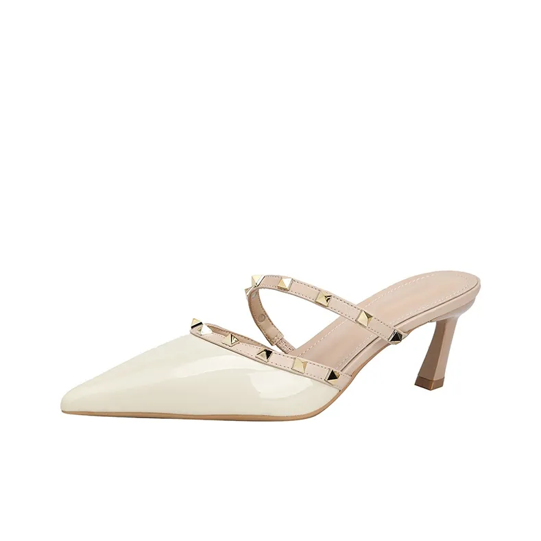 YAFEI XUANYU Rubber Sole Stud Closed Toe Slippers Women's-7