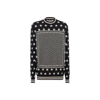 BALMAIN Monogram Stars Wool Jumper