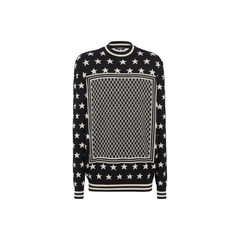 BALMAIN Monogram Stars Wool Jumper-0
