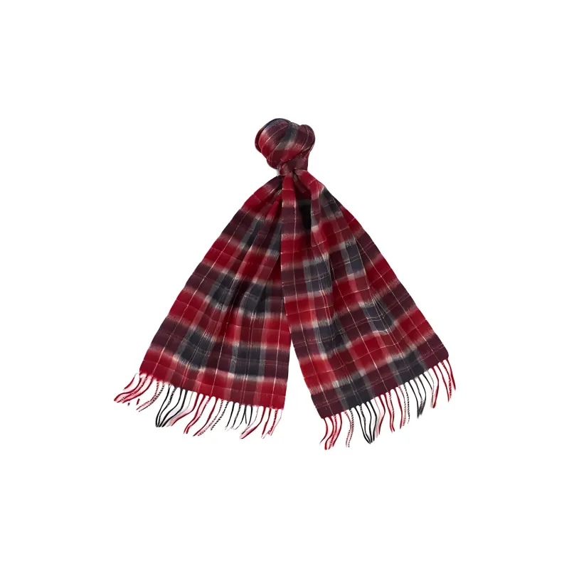 BARBOUR Saltburn Tartan Scarf & Glove Knitted Set-1